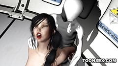 Foxy 3D Brunette Getting Fucked by an Alien