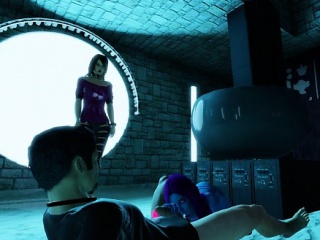 3D Blue Alien Hottie Fucked in a Temple!