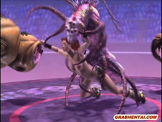 3d hentai gets ant monster fucked
