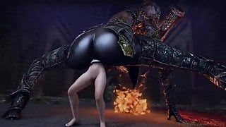 A demon likes anal sex and anal.