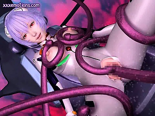 Animated doll drilled by tentacles