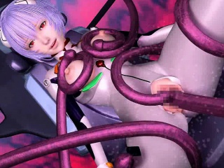 Animated doll drilled by tentacles