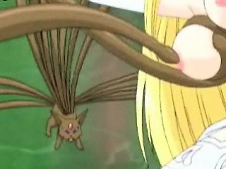 Blonde hentai princess fucked by tentacles