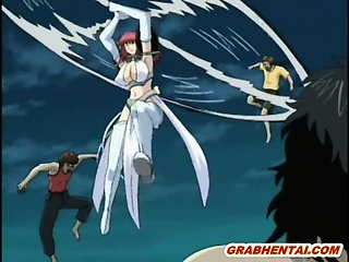 Busty hentai caught and brutally fucked bat monster