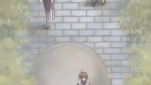 Busty hentai cutie blows cock and gets fucked