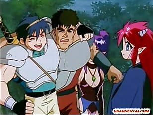 Busty hentai girls caught by monster robots