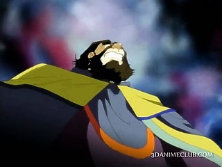 Busty teenage anime babe fucked by monster tentacles