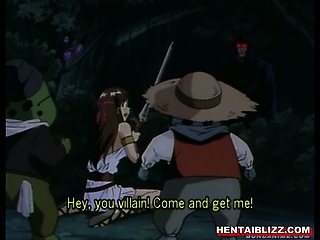 Captive hentai gets hard drilled by tentacles