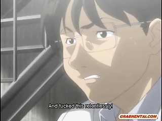 Captive hentai girl hard poking monster