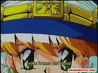 Caught hentai cutie wetpussy fucking by monster and creampie