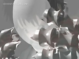 Cute anime warrior mouth fucked by monster dick