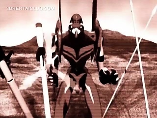 Cute hentai warrior mouth fucked by monster dick