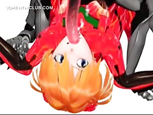 Cute hentai warrior mouth fucked by monster dick