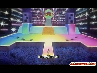 Cute Japanese hentai allhole poked by monster tentacles