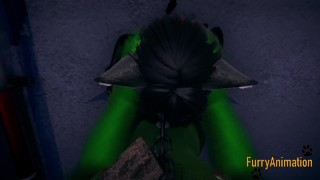 Furry Yaoi 3D – Black Cat Blowjob to Dragon