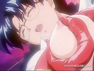 Hentai girl in glasses gets cunt nailed by monster tentacles