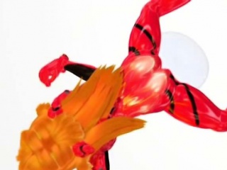 Horny 3D hentai slut sucking tentacles