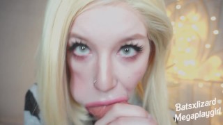 Horny Android 18 hungry for your dick teen cosplay ahegao blowjob