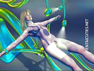 Hottie 3D hentai babe gets fucked by a monster