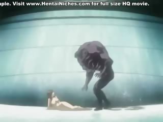 Monster has many tentacles to fuck gal