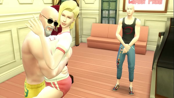 Numero 18 Androide Entrenada Sexualmente por el Maestro Roshi Pervertido al Frente de su Marido Cornudo Dragon Ball Hentai