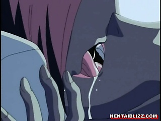 Nun hentai gets licked her pussy by monster