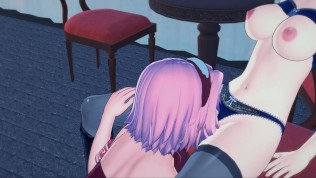 Sakura eats Hinata’s pussy before tribbing.