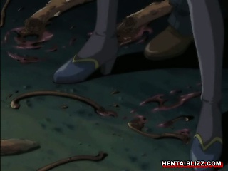 Schoolgirls hentai caught and group drilled by tentacles