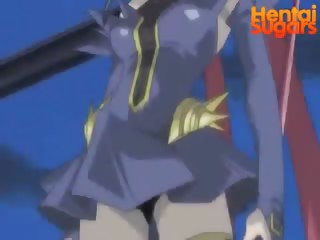 Tied hentai chick gets her fuck hole penetrated by tentacles