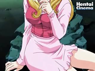 Tiny hentai babe gets fucked by this huge hentai monster