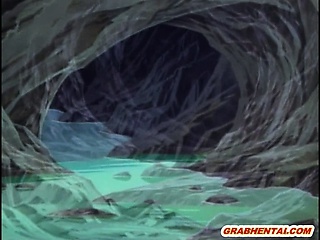 Two hentai girls groupfucked by monsters