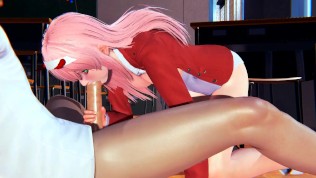 DARLING in the FRANXX Zero Two deepthroat and cowgirl