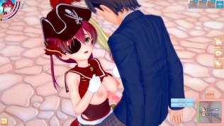 【エロゲーコイカツ！】VTuber 宝鐘マリン3DCG巨乳アニメ動画(バーチャルYoutuber)[Hentai Game Koikatsu! Houshou Marine (Anime 3DCG V