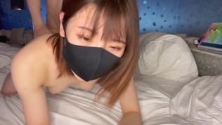 現役JDラブホ連れ込み！可愛いギャルのご奉仕に最後はパイパンロリまんこに中出し(後半)♡amatuer RYO&YUU♡素人カップル/10代/膣内射精/色白/スリム/美少女/足フェチ/綺麗なまんこ