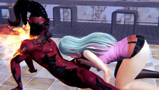 Elizabeth Liones and Demon fucks cowgirl position hentai 3d