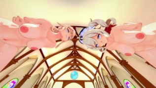 FOURSOME WITH JEAN AND BARBARA – GENSHIN IMPACT Porn