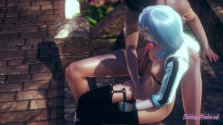 Genshin Impact Hentai – Eula rubing tits, fingering and fucked