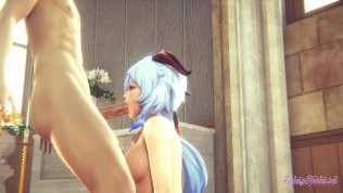 Genshin Impact Hentai – Ganyu sucks and gets fucked in church