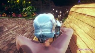 Genshin Impact Hentai – POV Eula handjob, blowjob and cowgirl