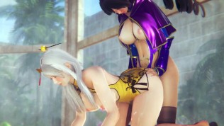 GENSHIN IMPACT Mona, Amber, Ninggung Sex Compilation (3D PORN)