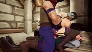 Girl takes Elf, Human and Orc Cocks in a WhoreCraft foursome Gangbang.