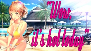 ‘Helping’ at the pool with lotion