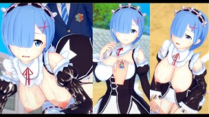 [Hentai Game Koikatsu! ]Have sex with Re zero Big tits Rem. 3DCG Erotic Anime Video.