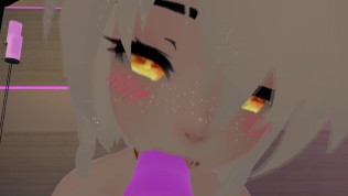 hot Virtual Angel has fun with her new toys (loud moaning and pov) in vrchat