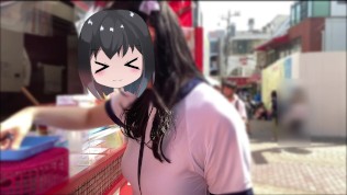 I went to Harajuku and wore gym clothes and bloomers with no bra, and ate crepes with toys on!