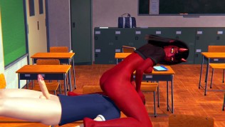 Meru succubus rimming and handjob on the desk