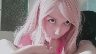 pet the catgirl and fed her with cum