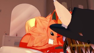 Pokemon Hentai – Flareon blowjob to dog with cum in her mouth