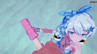 POV mouth fucking Kiana Kaslana on a table – Honkai Impact 3 Hentai.