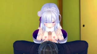 {Re:Zero} Emilia loves cock {コイカツ!/ 3D Hentai}